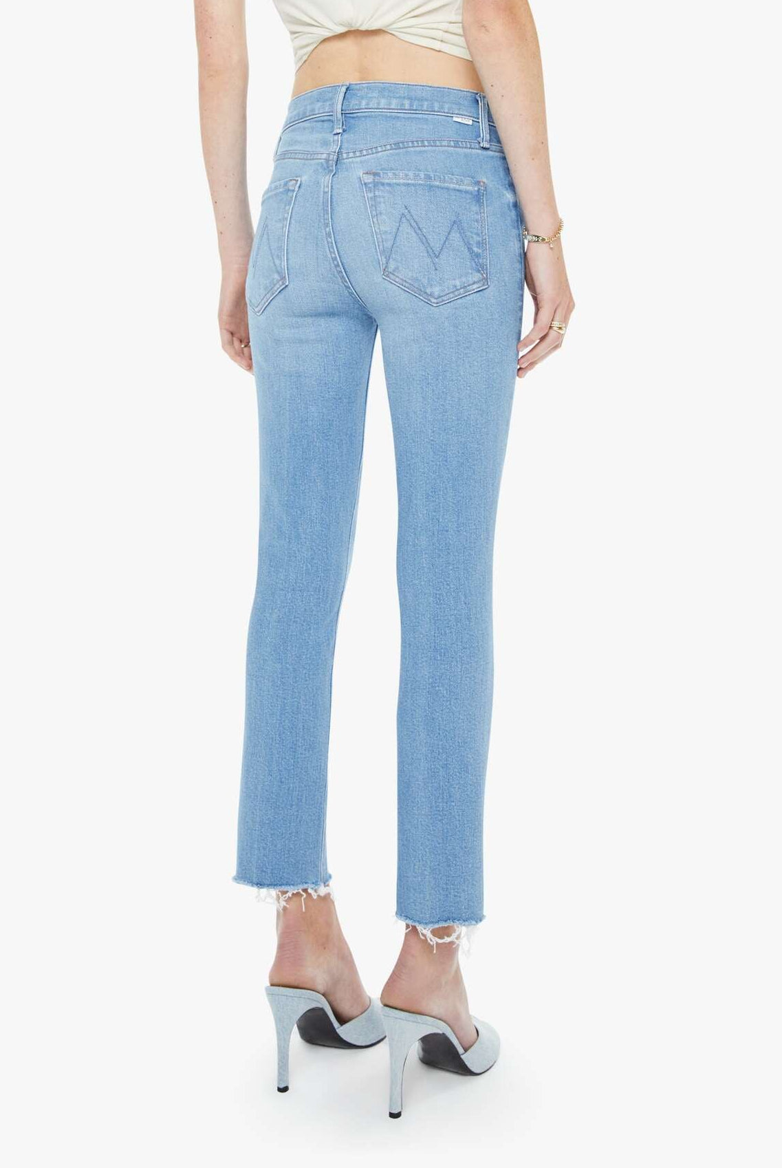THE MID RISE DAZZLER CROP FRAY