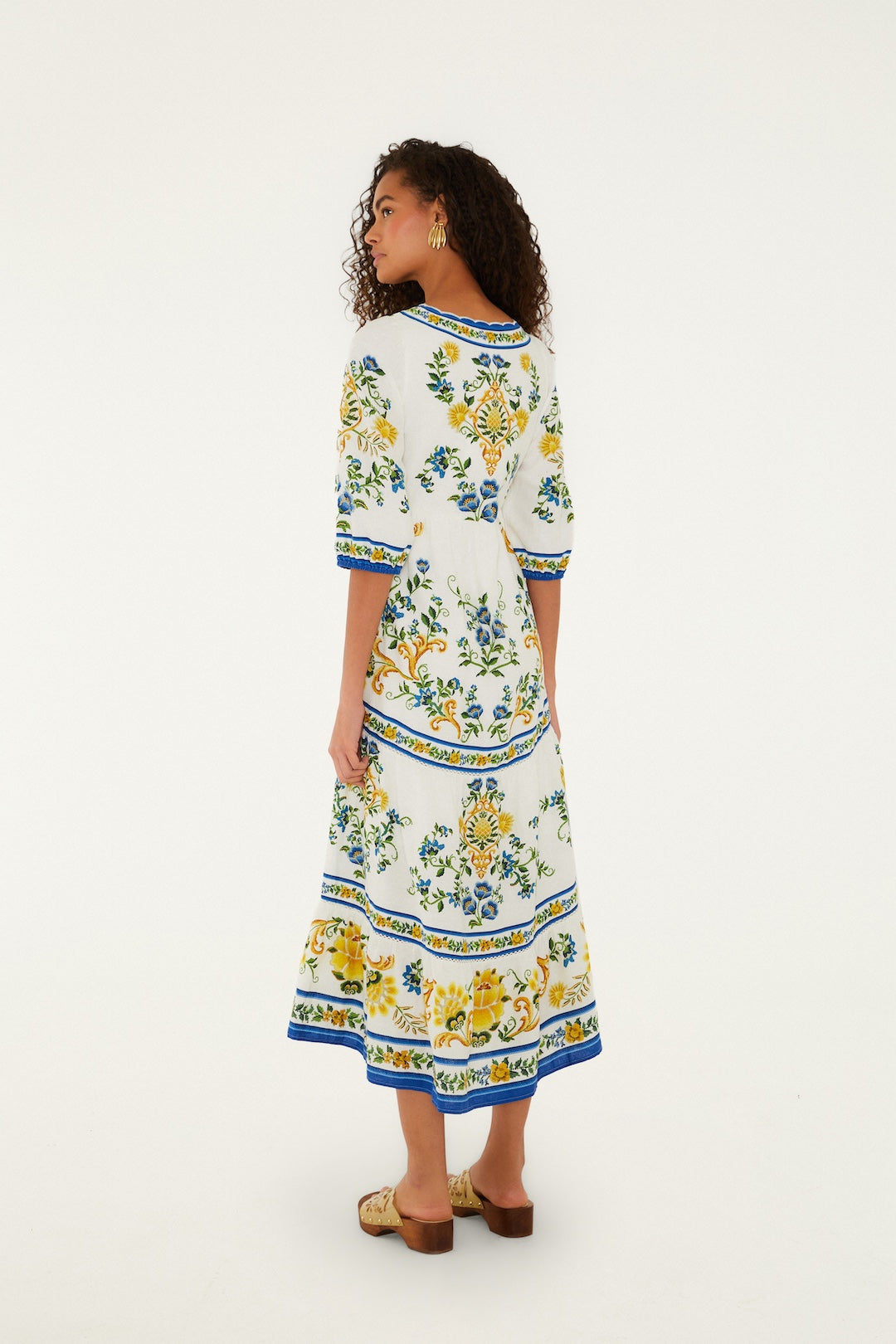 EMILY FLORAL TAPESTRY OFF-WHITE MAXI DRESS