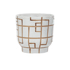 Stoneware Planter w/ Design (Holds 5" Pot) (Each One Will Vary)