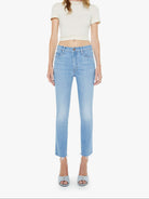 THE MID RISE DAZZLER CROP FRAY