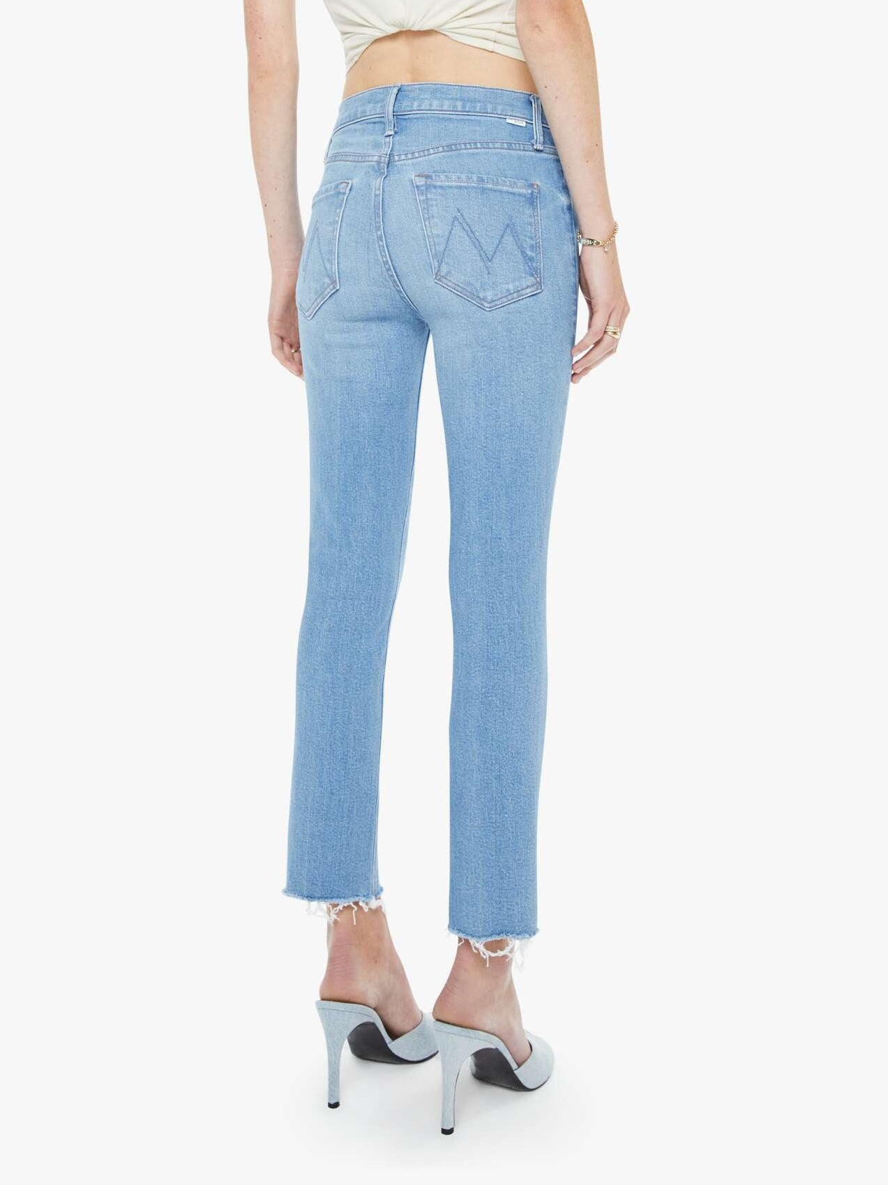 THE MID RISE DAZZLER CROP FRAY