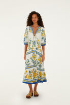 EMILY FLORAL TAPESTRY OFF-WHITE MAXI DRESS