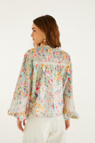 RENDEIRA MULTICOLOR CUTWORK LONG SLEEVE BLOUSE
