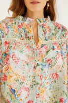 RENDEIRA MULTICOLOR CUTWORK LONG SLEEVE BLOUSE