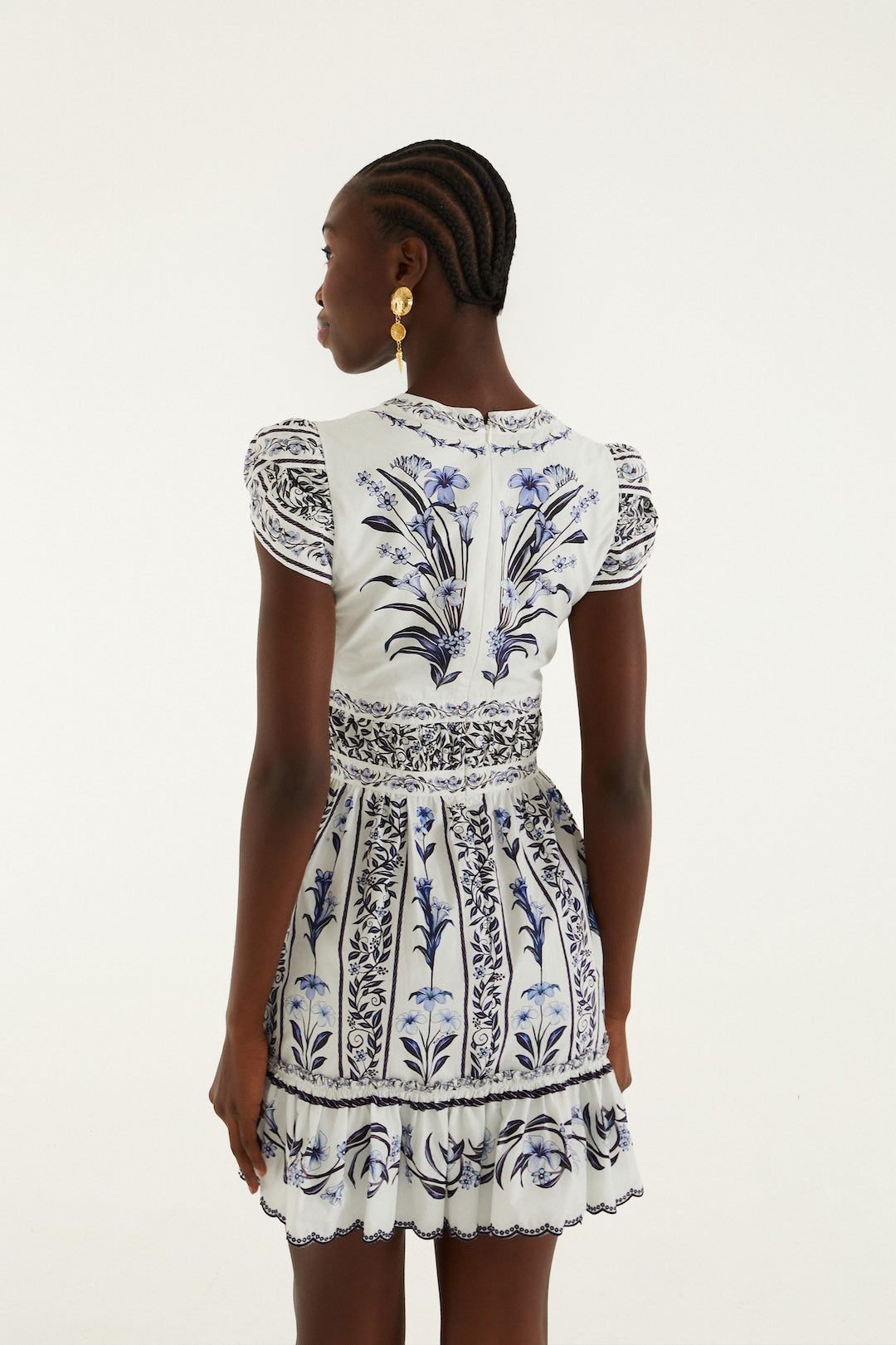 FLOWERS ARCH OFF-WHITE MINI DRESS