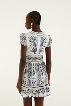 FLOWERS ARCH OFF-WHITE MINI DRESS