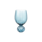 14 oz. Pleated Footed Wine Glass, Blue