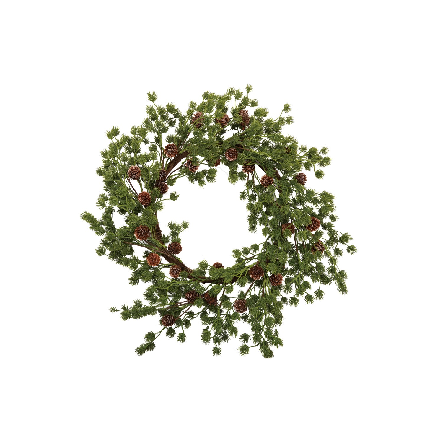 22" Round Faux Frasier Fir Wreath with Pinecones