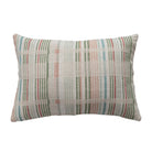 24"L x 16"W Woven Cotton Lumbar Pillow with Stripes Plaid