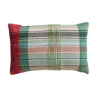Woven & New Zealand Wool Blend Lumbar Pillow with Embroidery Plaid